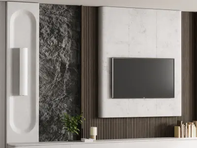 Tv Wall Set 07 Low-poly 3D model