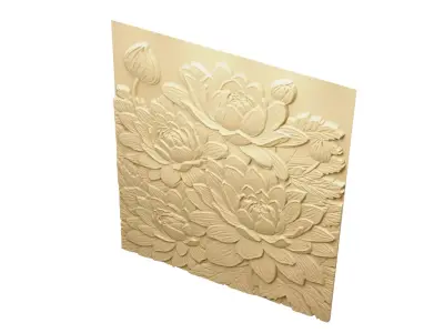 Modern Relief Wall Mural Decor CNC 3D Print 07  3D model