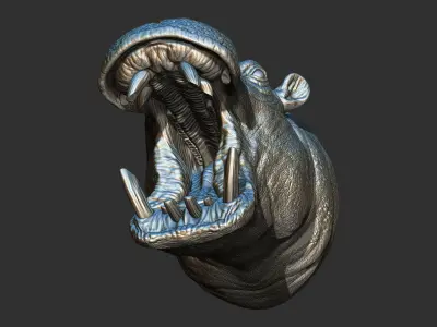 Hippopotamus head 3D print model