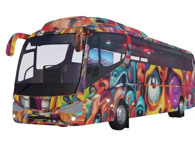 PARTY BUS - VR READY  Low-poly 3D model