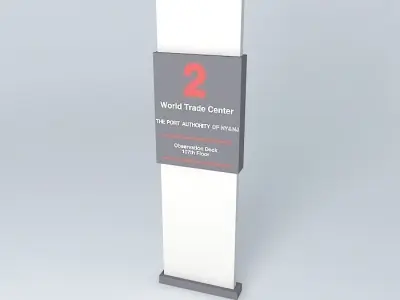 2 World Trade Center plaza sign-old Free 3D model