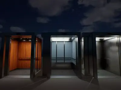 Elevator Set for UE5 Low-poly 3D model