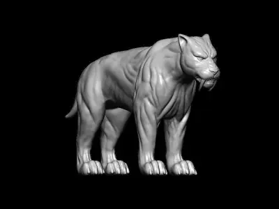 Sabertooth tiger 3D print model