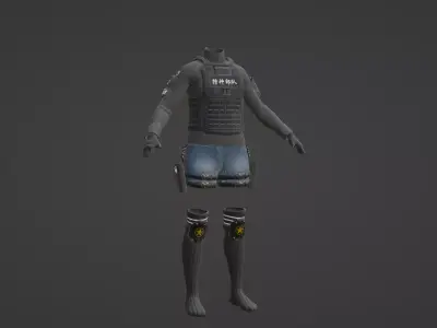 Female Spec-Ops Suit for Metahumans Low-poly 3D model