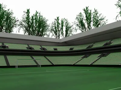 Football Stadium Low-poly 3D model 16
