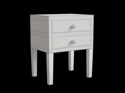 Pearl Bed Side Table Low-poly 3D model