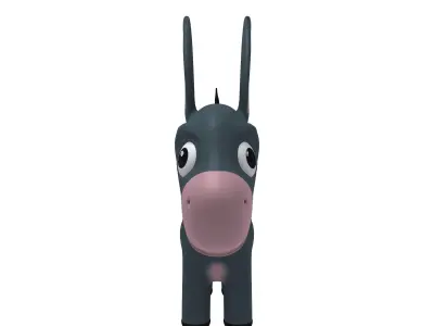 Donkey cartoon 3D model