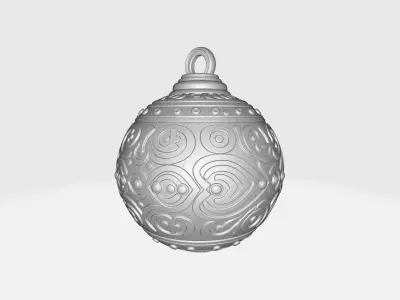 Elegant Ornamental Christmas Bauble Intricate Holiday Ornament 3D print model