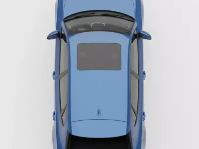 Sleek Blue Generic Hatchback Concept 3D model