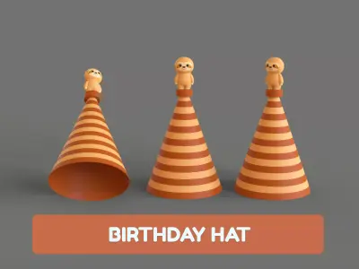 Birthday Hat - Colorful Party Decoration Prop 04 Low-poly 3D model