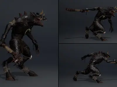 Mist Barbarian Arm2 Low-poly 3D model