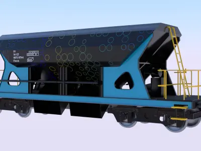 Hopper wagon PBR VII 3D model