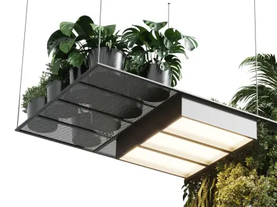 pot light pendant plant light hanging 10 Low-poly 3D model