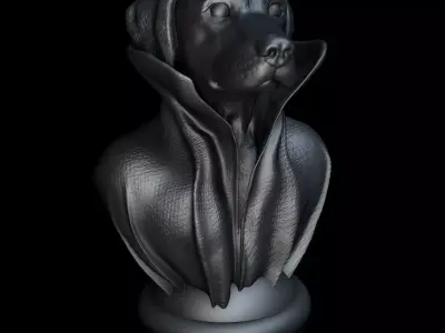 Rhodesian Ridgeback - with Cape Collar on Pedestal 3D print model