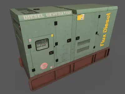 Game-Ready Diesel Generator Low-poly 3D model