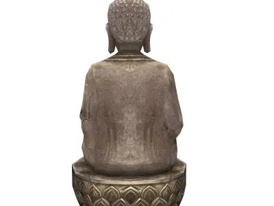 Buddha Stylized Zen Statue for mobile Low-poly 3D model