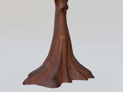 Rusty Tree Steel Sculpture Low-poly 3D model