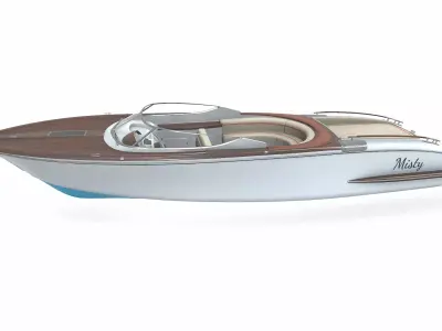 Luxury Speedboat Low-poly PBR Low-poly 3D model