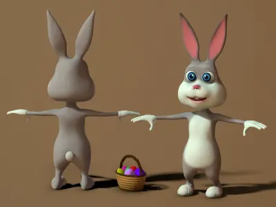 cartoon easter bunny Low-poly 3D model