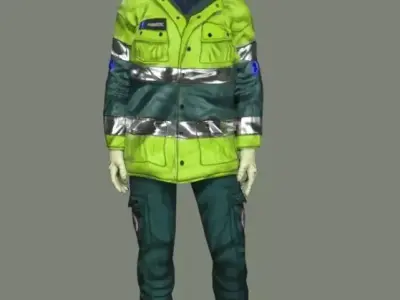 Realistic Rigged Construction Workers Man 06 Character 3D Model Low-poly 3D model