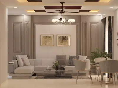 Modern Living Room 3D model 10