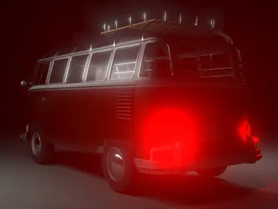Volkswagen Kombi Samba Deluxe 1962 3D model
