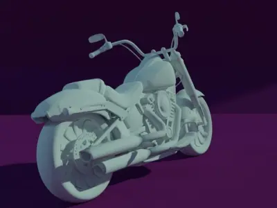 Harley Davidson -  FATBOY107  Low-poly 3D model