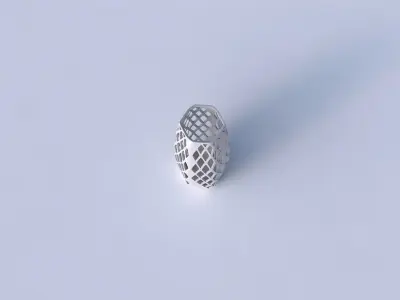 Vase squeezed hexagon with diagonal grid lattice 3 3D print model