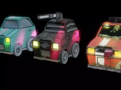 LOW POLY CAR MK21 Low-poly 3D model