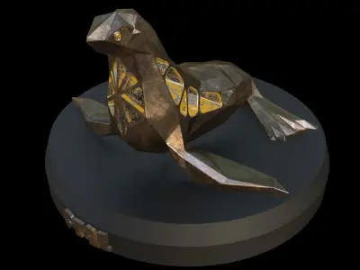 Steampunk Seal Low-poly 3D model