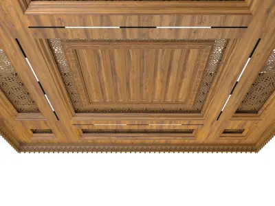 Wooden Ceiling In Oriental Style 5x5 3D model