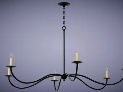 Saxon Black Chandelier Low-poly 3D model