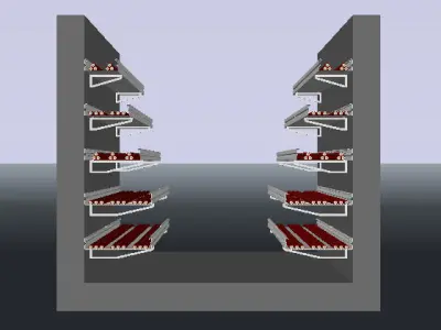 Wall mounted cable trays Free 3D model