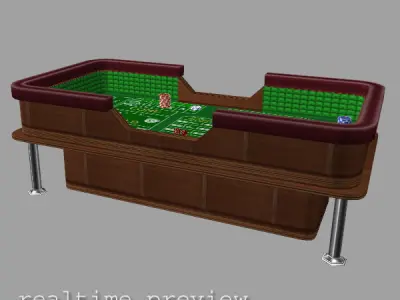 Craps Table Low Poly Low-poly 3D model