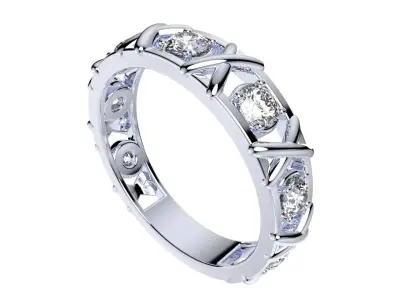 Wedding Set Ring 3D CAD Design-O110033 3D print model