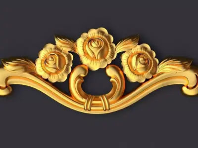 Central decor ornament for furniture 3D model 317