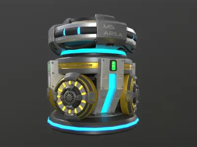 Sci-fi gravity generator Low-poly 3D model