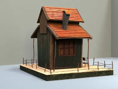Lowpoly Hobbit House Low-poly 3D model