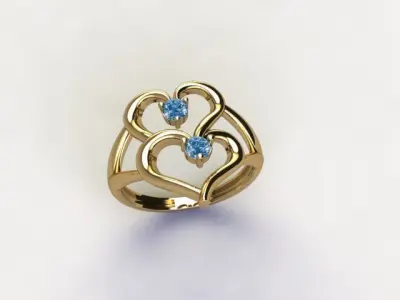 Heart Ring 10 3D print model
