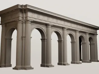 Arch in classical Doric Denticulated order 3D model