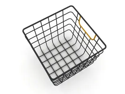 Wire Storage Bin with Handles 3D model
