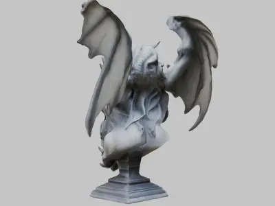 Marble Gargoyle Heads Bust Low-poly 3D model