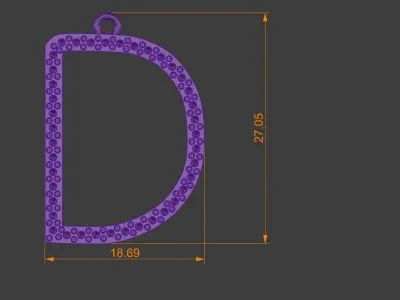 Letter D Diamond Pendant Gold Silver Platinum Luxury Jewelry 3D print model