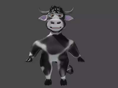 Stylized Cartoon Bull 3D Model - Low Poly Low-poly 3D model