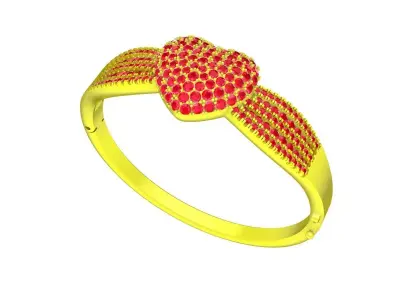A5672 Luxury Diamond Heart Bangle 3D Model 3D print model