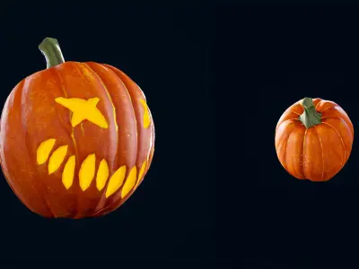 Halloween Pumpkin Head 05 - Game Ready - Textured PBR Low-poly 3D model