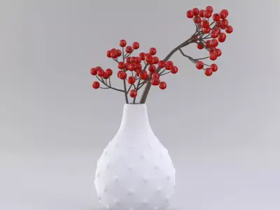 vase with berries Free 3D model