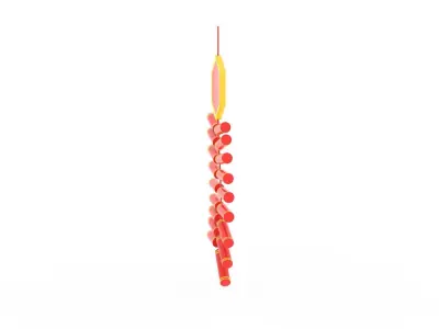 New Year Firecracker v001 Low-poly 3D model