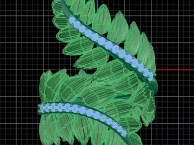 luxury bypass leaf jewelry ring 3D print model