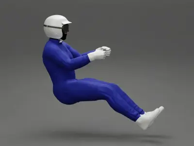Racing driver in the car  3D print model